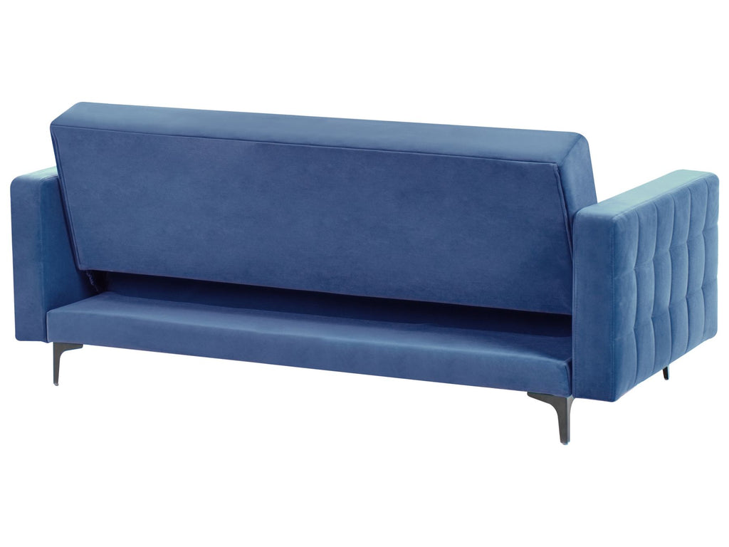 Sofa Bed ABERDEEN Velvet Blue 3 Seater
