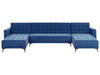 Modular U-Shape Sofa Bed Velvet Blue 5 Seater