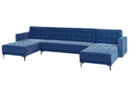 Modular U-Shape Sofa Bed ABERDEEN Velvet Blue 5 Seater