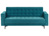 Sofa Bed Velvet Sea Blue 3 Seater