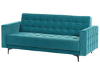 Sofa Bed ABERDEEN Velvet Sea Blue 3 Seater