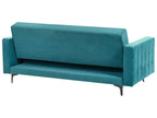 Sofa Bed ABERDEEN Velvet Sea Blue 3 Seater