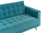 Sofa Bed ABERDEEN Velvet Sea Blue 3 Seater