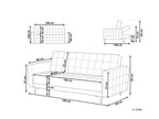 Sofa Bed ABERDEEN Velvet Sea Blue 3 Seater