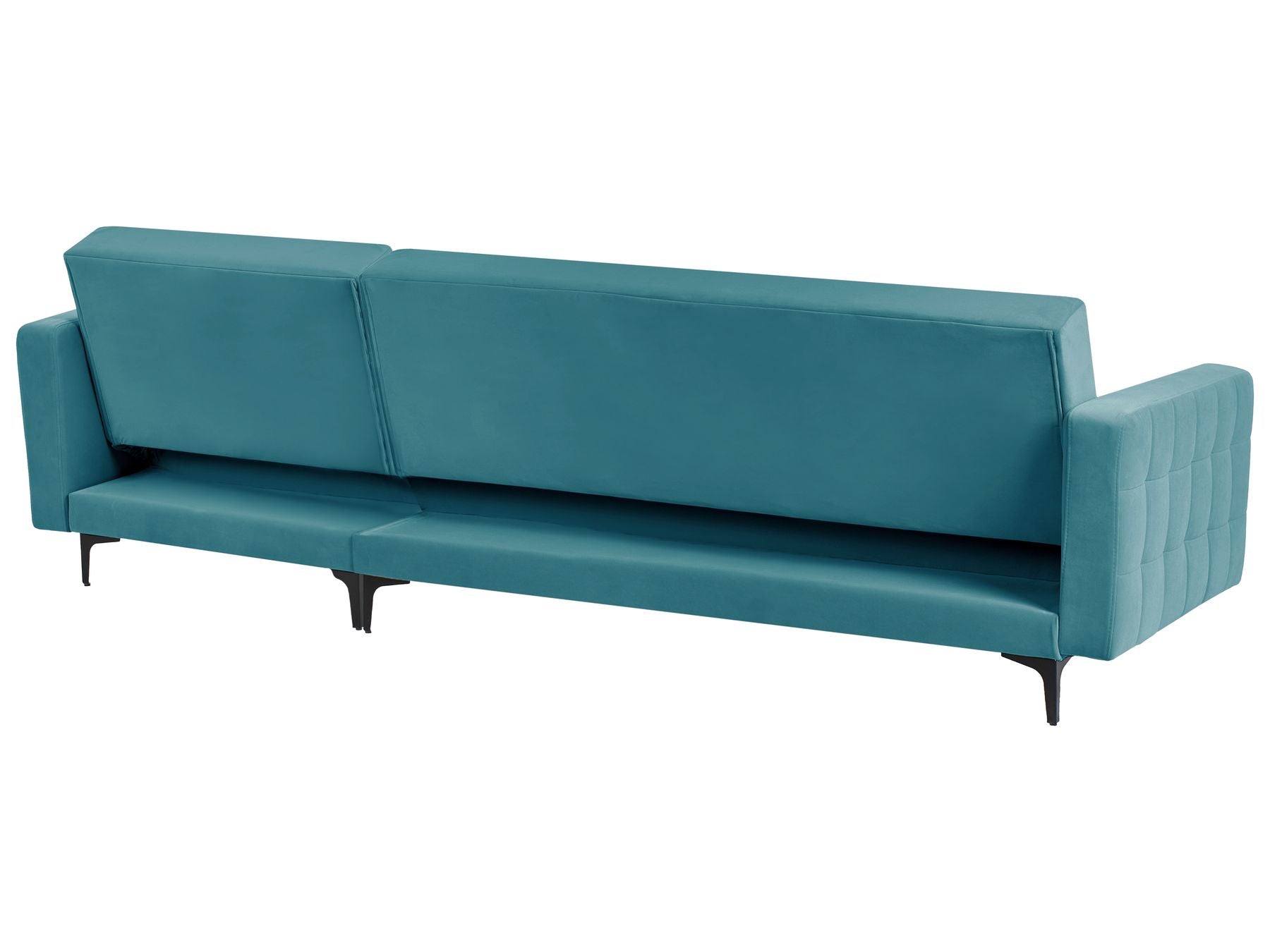 Modular Corner Sofa Bed ABERDEEN Velvet Sea Blue 4 Seater Left Hand