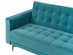 Modular Corner Sofa Bed ABERDEEN Velvet Sea Blue 4 Seater Left Hand