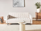 Sofa Bed ABERDEEN Velvet Light Beige 3 Seater