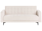 Sofa Bed ABERDEEN Velvet Light Beige 3 Seater
