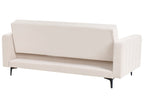 Sofa Bed ABERDEEN Velvet Light Beige 3 Seater
