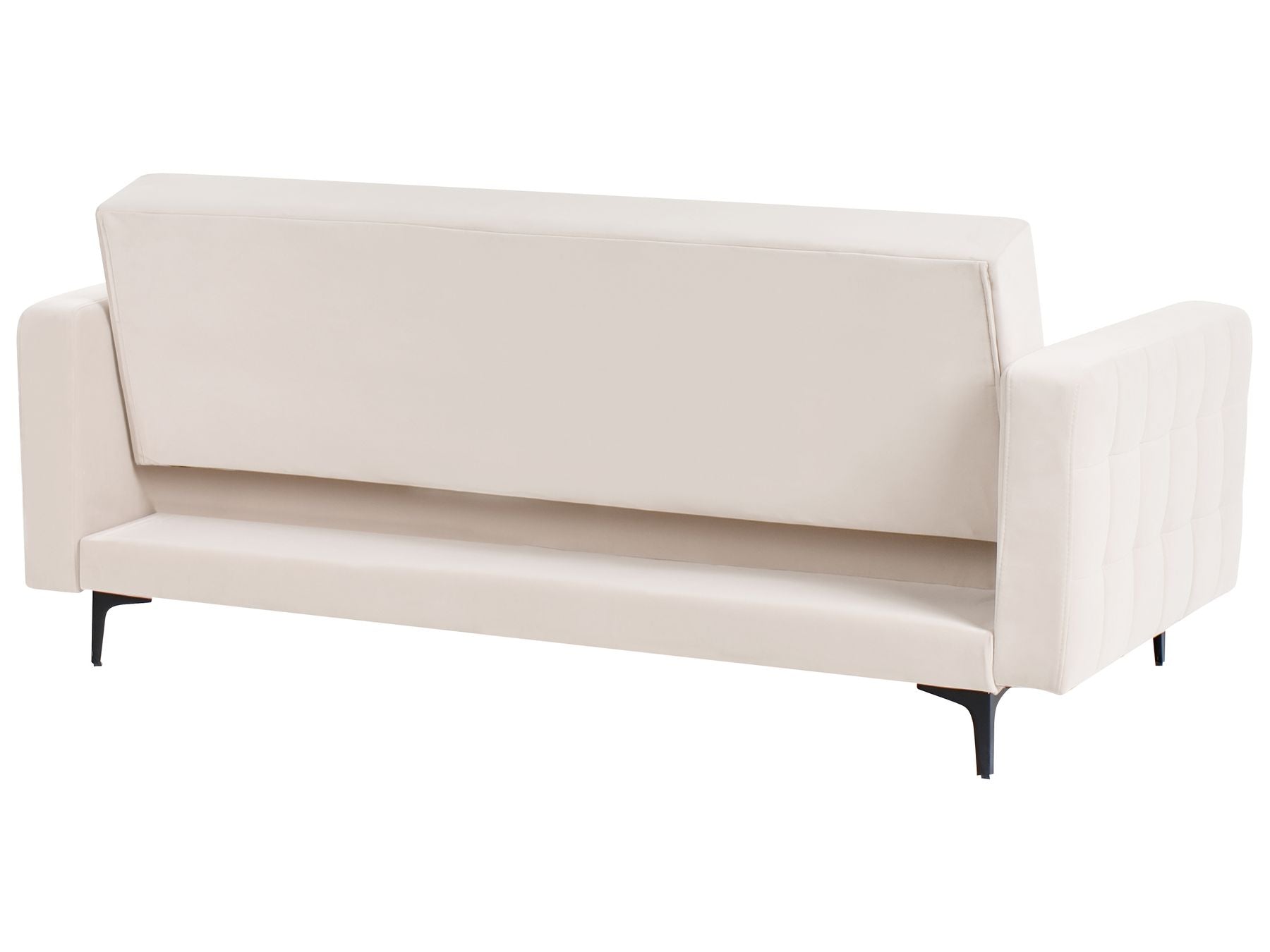 Sofa Bed ABERDEEN Velvet Light Beige 3 Seater