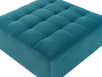Modular Corner Sofa Bed ABERDEEN Velvet Sea Blue 4 Seater Right Hand