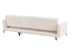 Modular Corner Sofa Bed ABERDEEN Velvet Light Beige 4 Seater Right Hand