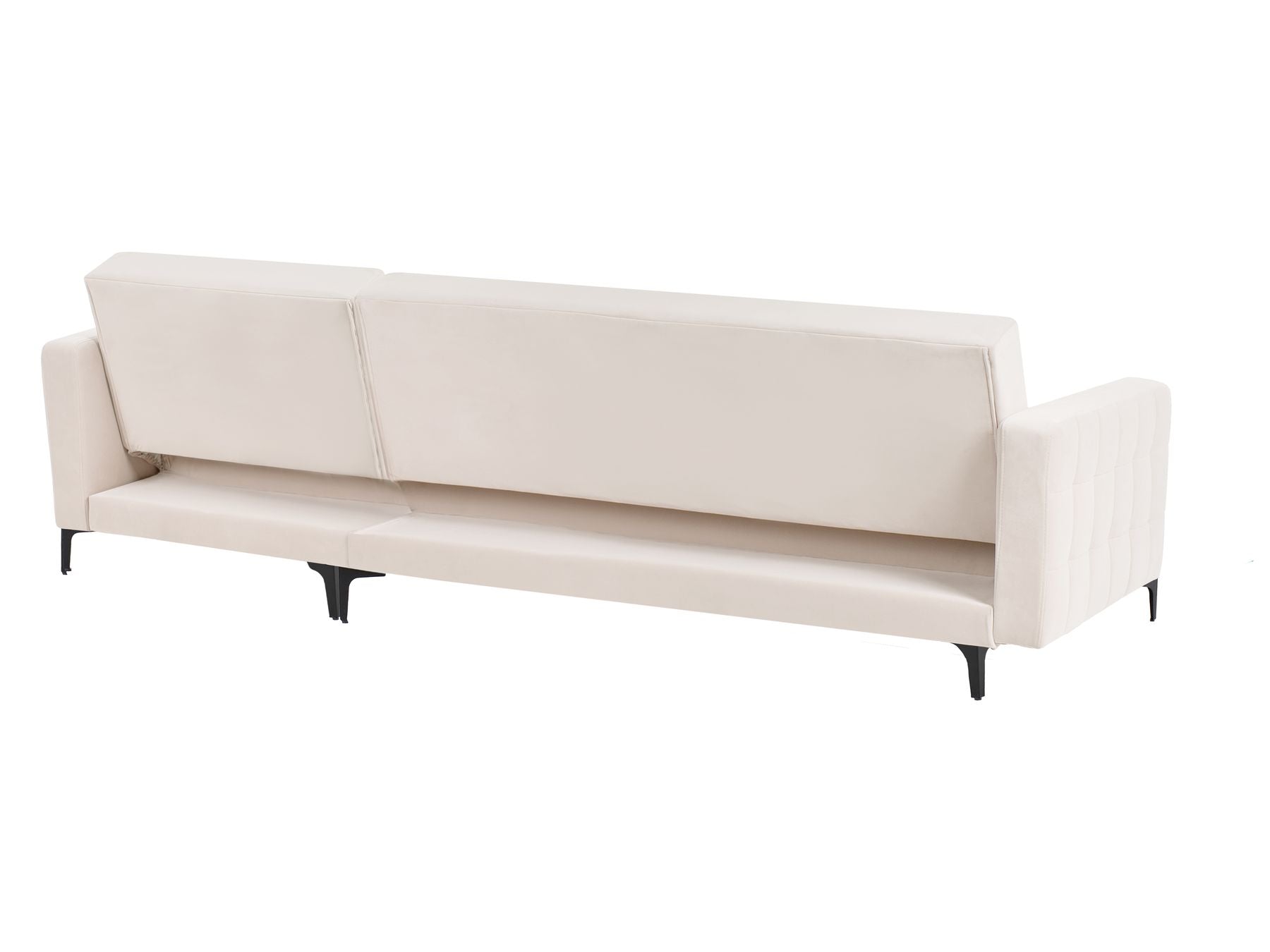 Modular Corner Sofa Bed ABERDEEN Velvet Light Beige 4 Seater Right Hand