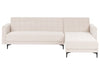 Modular Corner Sofa Bed Velvet Light Beige 4 Seater Left Hand