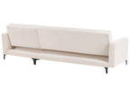 Modular Corner Sofa Bed ABERDEEN Velvet Light Beige 4 Seater Left Hand