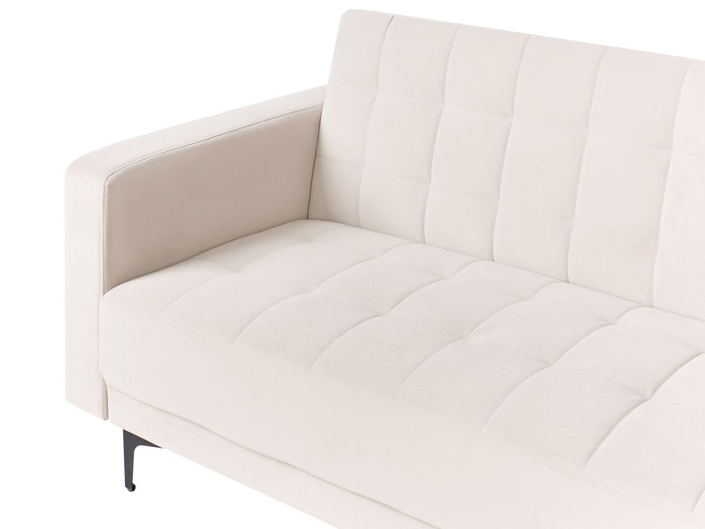 Modular Corner Sofa Bed ABERDEEN Velvet Light Beige 4 Seater Left Hand
