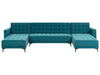 Modular U-Shape Sofa Bed Velvet Sea Blue 5 Seater
