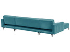 Modular U-Shape Sofa Bed ABERDEEN Velvet Sea Blue 5 Seater