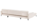 Modular U-Shape Sofa Bed ABERDEEN Velvet Light Beige 5 Seater