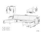 Modular U-Shape Sofa Bed ABERDEEN Velvet Light Beige 5 Seater
