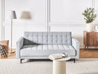 Sofa Bed ABERDEEN Velvet Light Grey 3 Seater