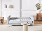 Sofa Bed ABERDEEN Velvet Light Grey 3 Seater
