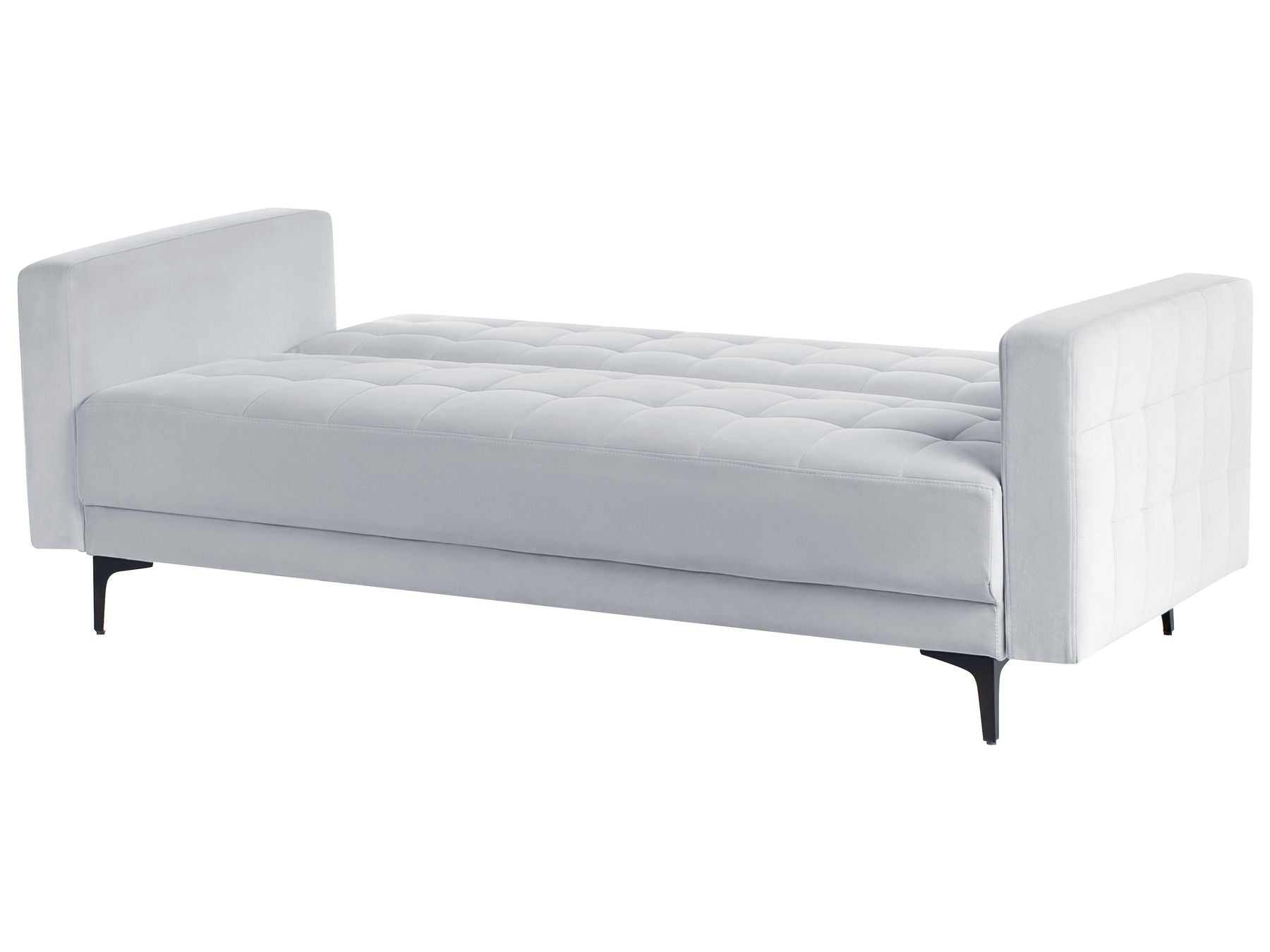 Sofa Bed ABERDEEN Velvet Light Grey 3 Seater