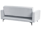 Sofa Bed ABERDEEN Velvet Light Grey 3 Seater