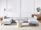 Modular U-Shape Sofa Bed ABERDEEN Velvet Light Grey 5 Seater