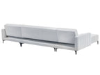Modular U-Shape Sofa Bed ABERDEEN Velvet Light Grey 5 Seater