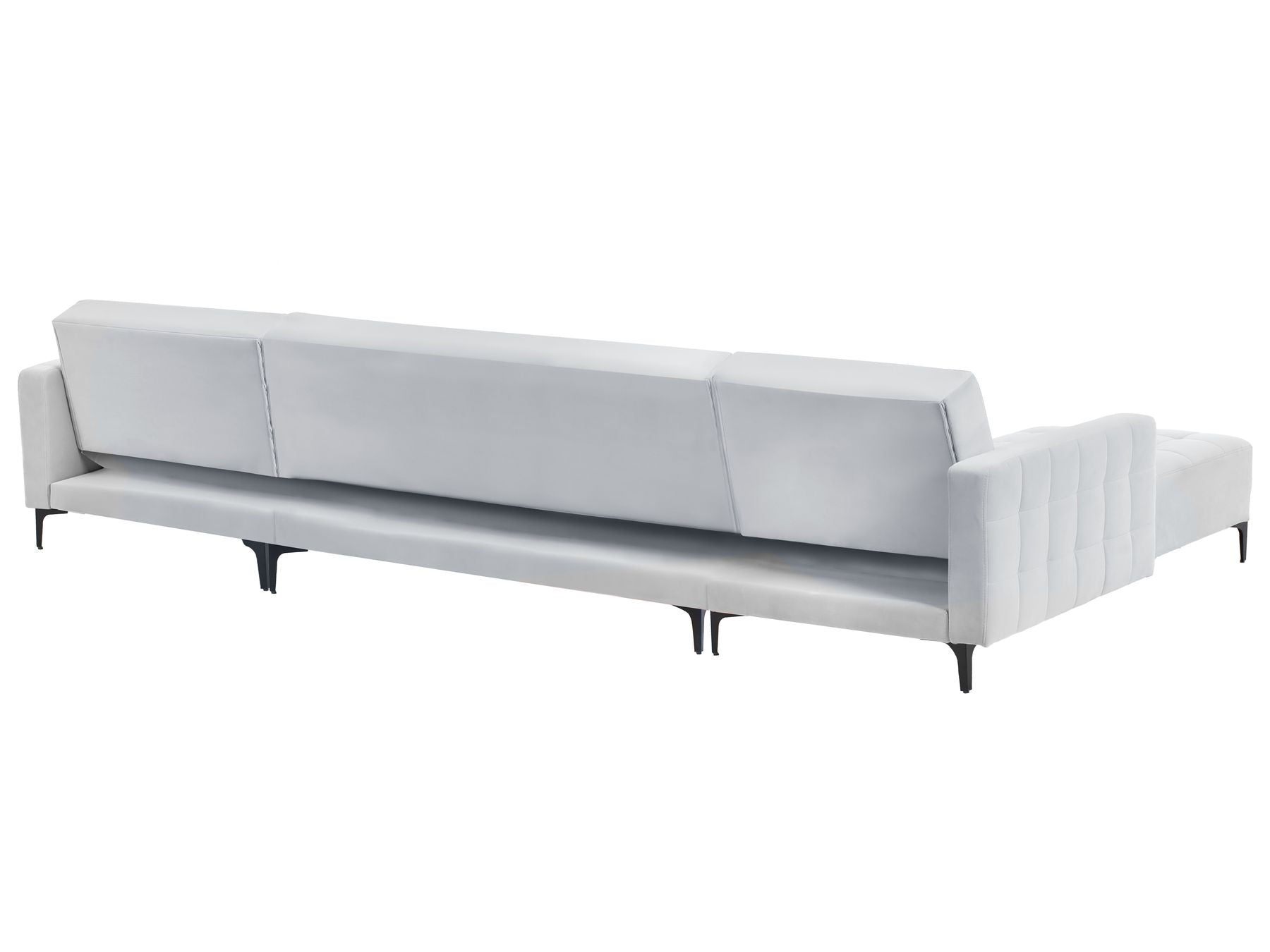 Modular U-Shape Sofa Bed ABERDEEN Velvet Light Grey 5 Seater