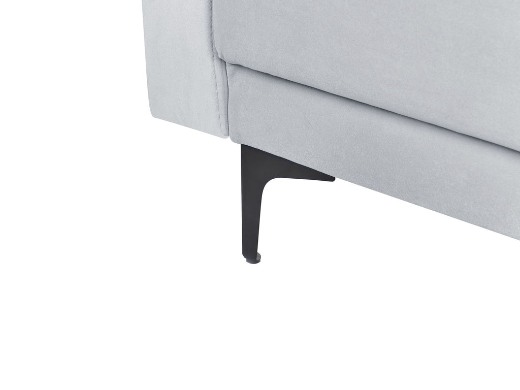 Modular U-Shape Sofa Bed ABERDEEN Velvet Light Grey 5 Seater