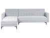 Modular Corner Sofa Bed Velvet Light Grey 4 Seater Right Hand