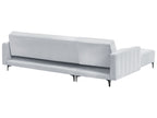 Modular Corner Sofa Bed ABERDEEN Velvet Light Grey 4 Seater Right Hand
