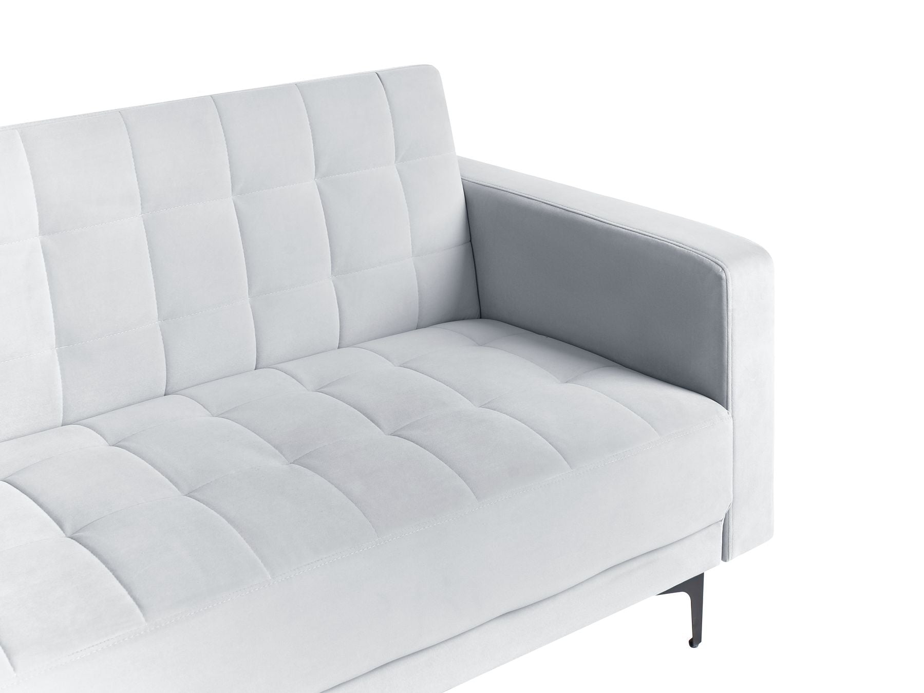 Sofa Bed ABERDEEN Velvet Light Grey 3 Seater