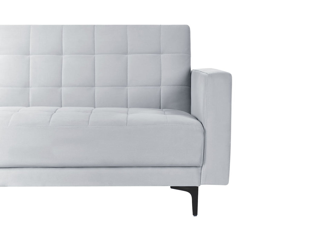 Sofa Bed ABERDEEN Velvet Light Grey 3 Seater