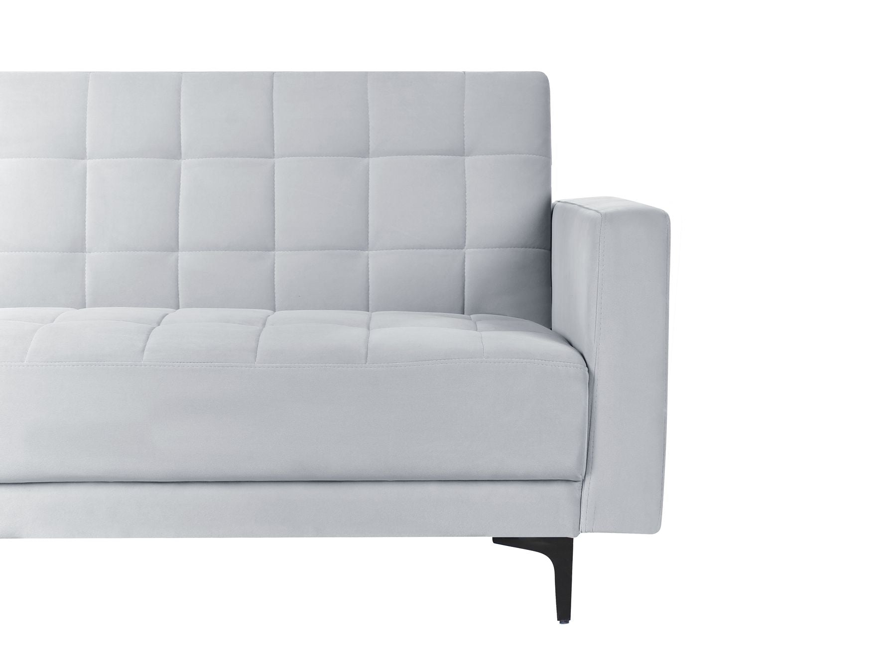 Sofa Bed ABERDEEN Velvet Light Grey 3 Seater