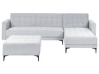 Modular Corner Sofa Bed ABERDEEN Velvet Light Grey 4 Seater Left Hand