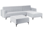 Modular Corner Sofa Bed ABERDEEN Velvet Light Grey 4 Seater Left Hand