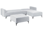 Modular Corner Sofa Bed ABERDEEN Velvet Light Grey 4 Seater Left Hand