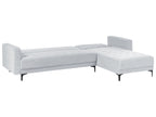 Modular Corner Sofa Bed ABERDEEN Velvet Light Grey 4 Seater Left Hand