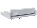 Modular Corner Sofa Bed ABERDEEN Velvet Light Grey 4 Seater Left Hand