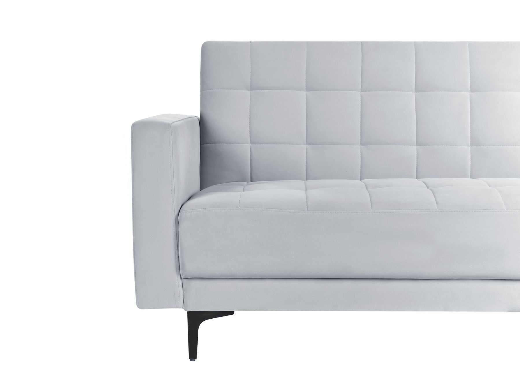 Modular Corner Sofa Bed ABERDEEN Velvet Light Grey 4 Seater Left Hand