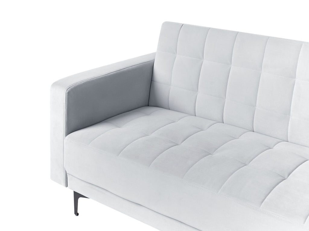 Modular Corner Sofa Bed ABERDEEN Velvet Light Grey 4 Seater Left Hand