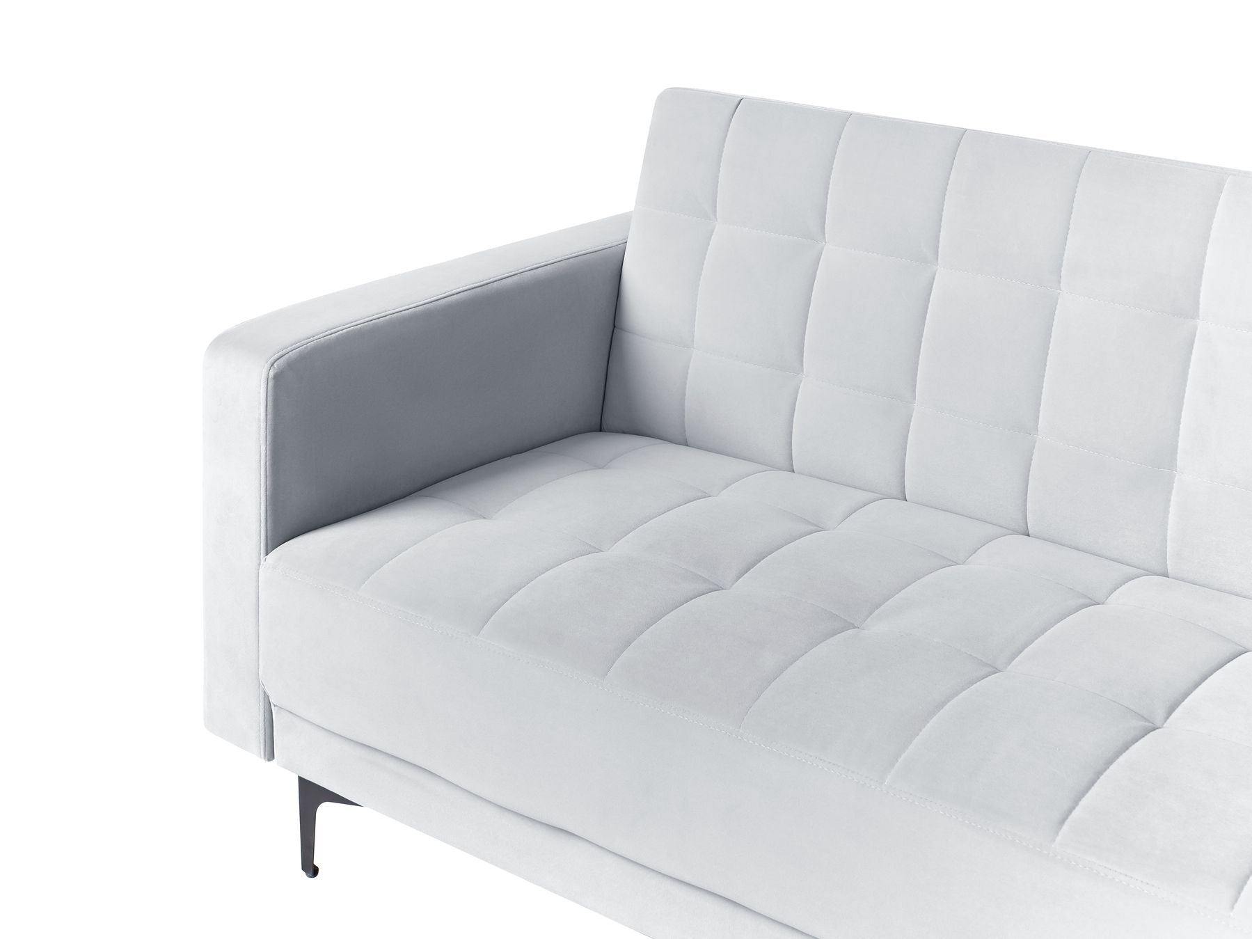 Modular Corner Sofa Bed ABERDEEN Velvet Light Grey 4 Seater Left Hand