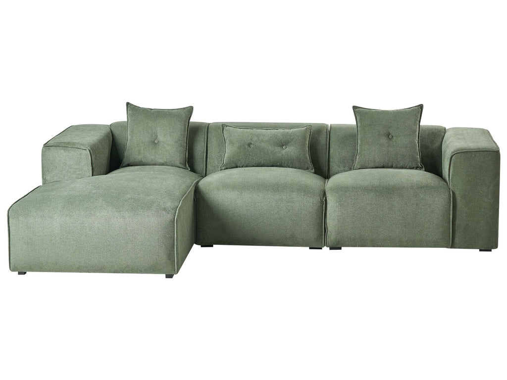 Corner Sofa DOLVA Chenille Dark Green 3 Seater Right Hand