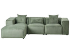 Corner Sofa DOLVA Chenille Dark Green 3 Seater Right Hand