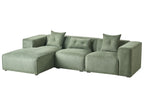 Corner Sofa DOLVA Chenille Dark Green 3 Seater Right Hand
