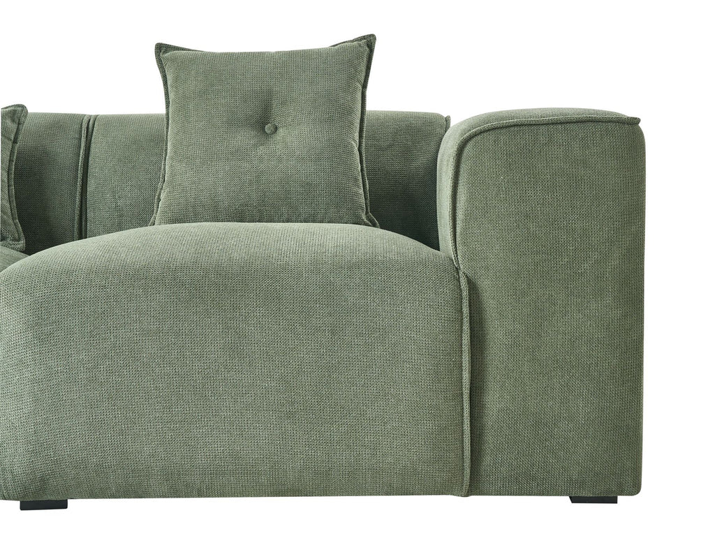 Corner Sofa DOLVA Chenille Dark Green 3 Seater Right Hand