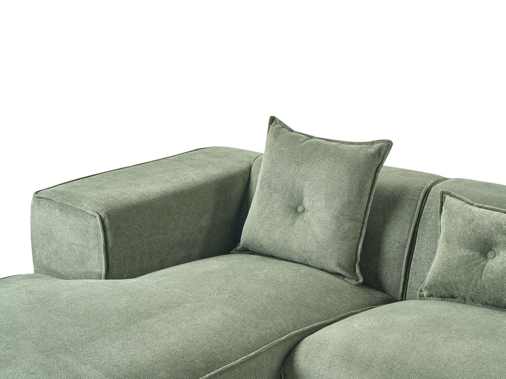 Corner Sofa DOLVA Chenille Dark Green 3 Seater Right Hand